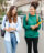 Two college students walking to class